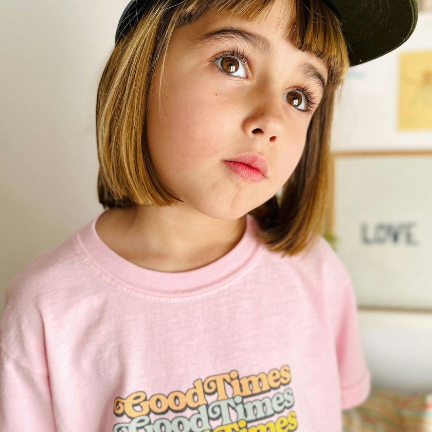 Kid's Good Times T-shirt, Pink-Unisex