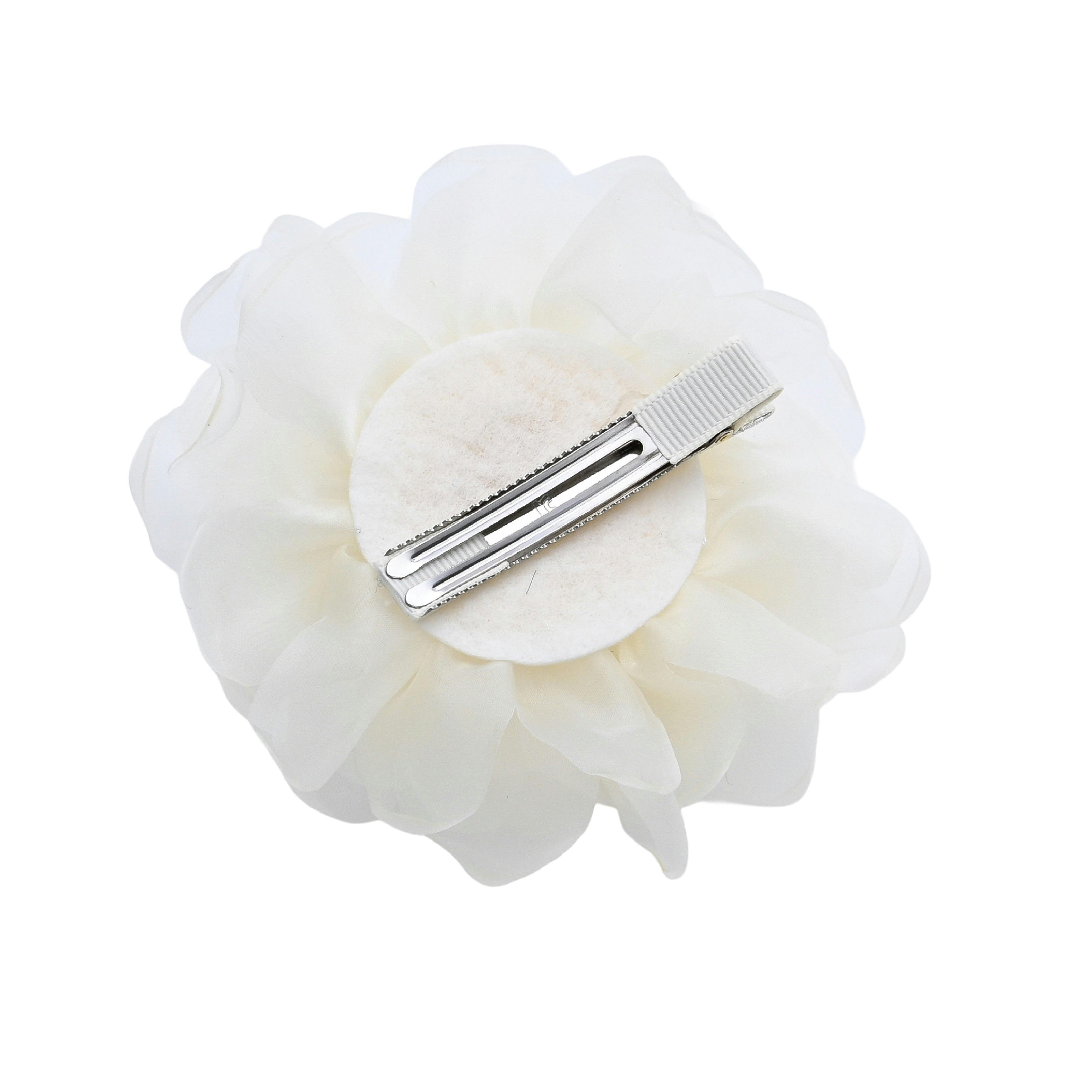 Black Tulle Flower Hair Clip Duo