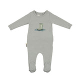 Rain Boot Print Footie and Beanie Set