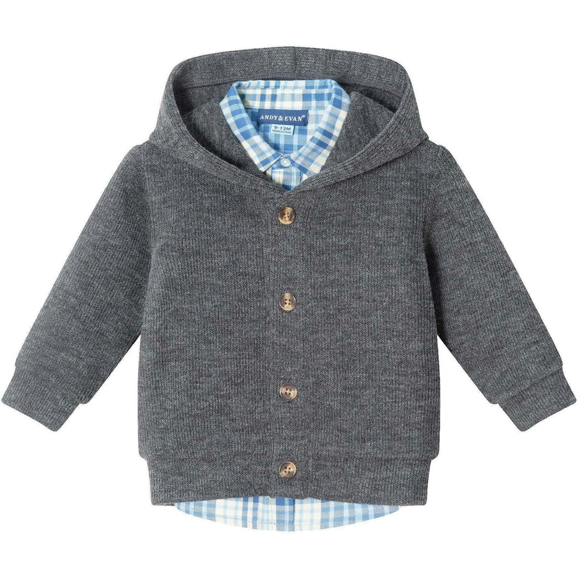Infant 3-Piece Hooded Cardigan & Cord Set
