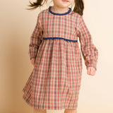 Toddler Long Sleeves Dress with Lace Trim