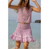 Maribel Women's Top and Skirt Set Jaipur Bloom, Pink