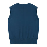 Boys 4-Piece Vest Set | Navy & Khaki Plaid