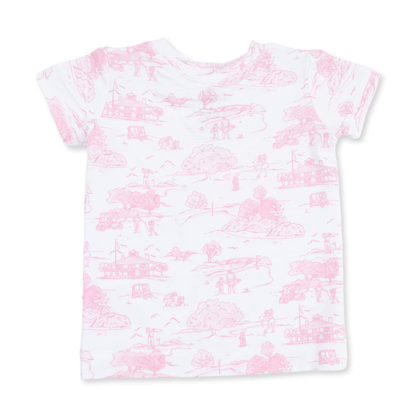Golf Toile Pink - Loungewear Short Set