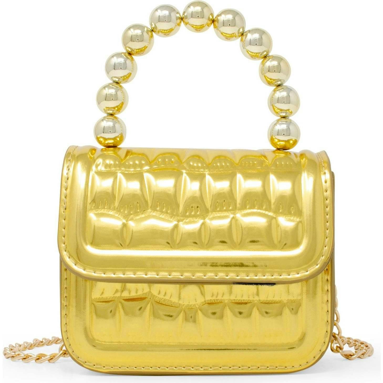 Mini Glam Quilted Pearl Handle Purse