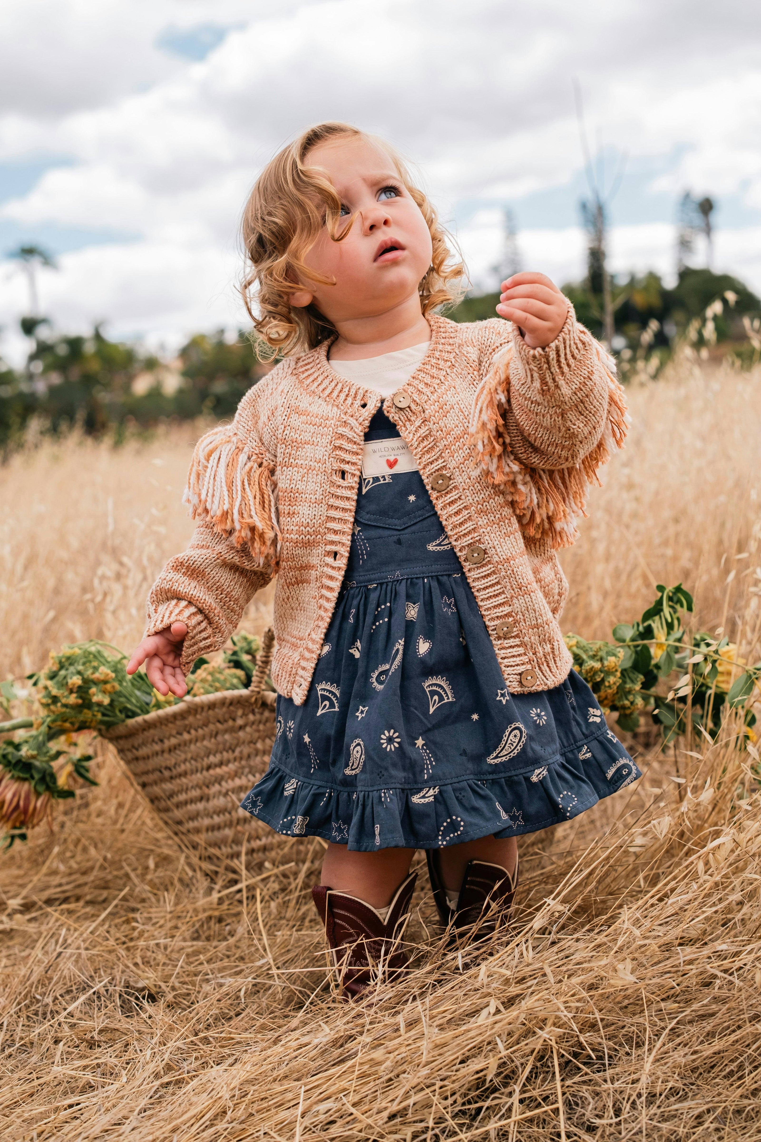 Fringed Cardigan in Prairie Sand