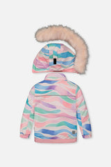 Two Piece Play Snowsuit Multicolored Line Print