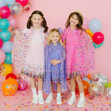 Lavender Confetti Short Sleeve Tutu Dress
