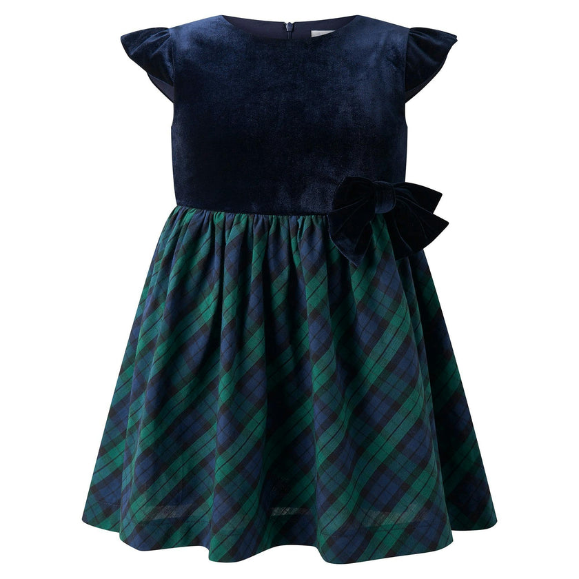Velvet Blackwatch Check Party Dress