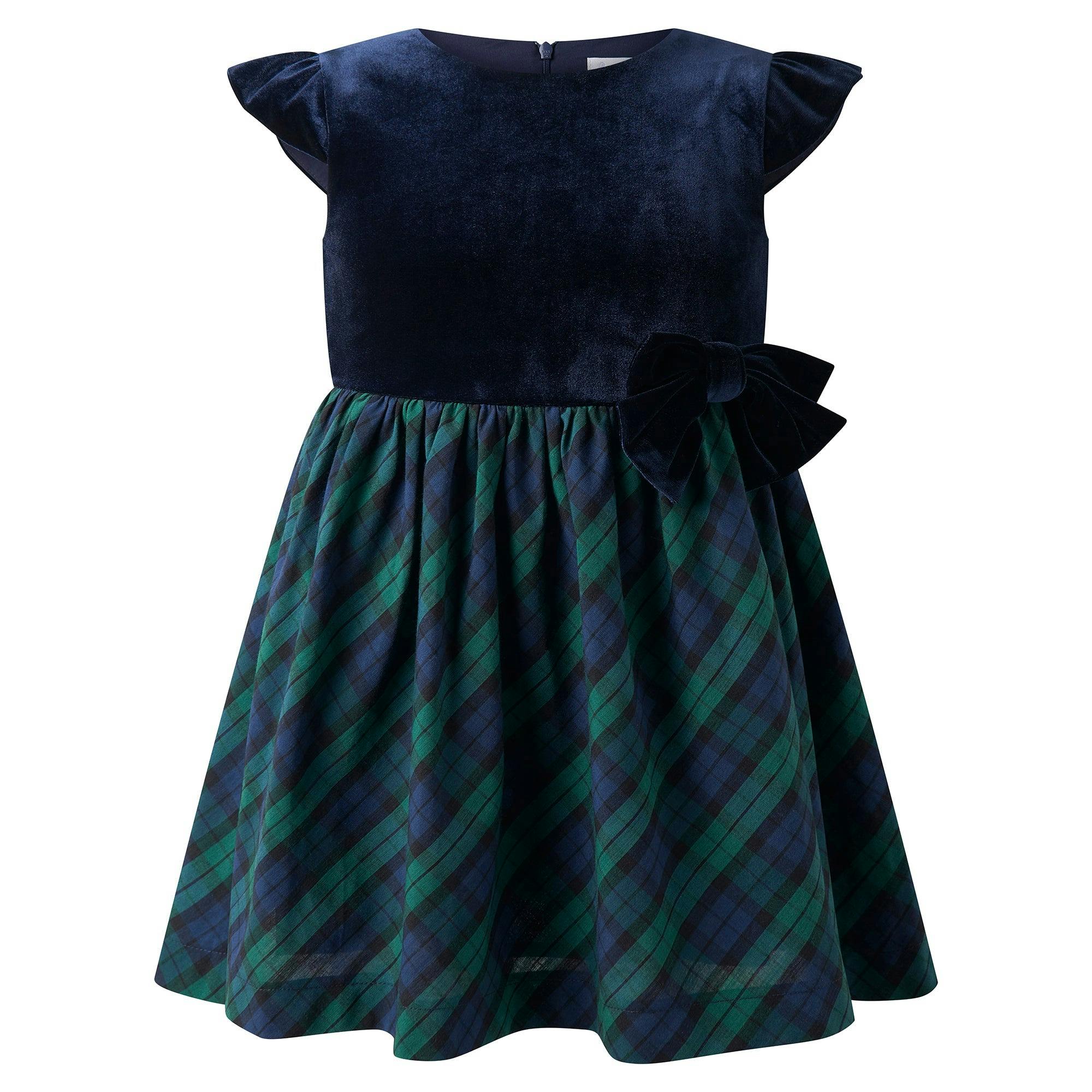 Velvet Blackwatch Check Party Dress