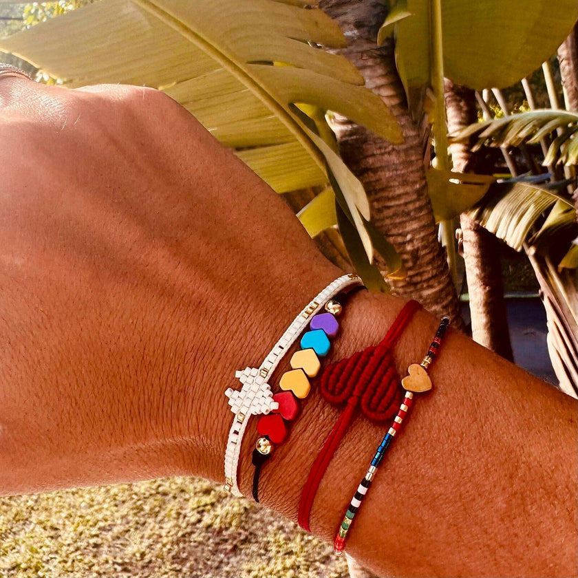 Journee Rainbow Heart Bracelet