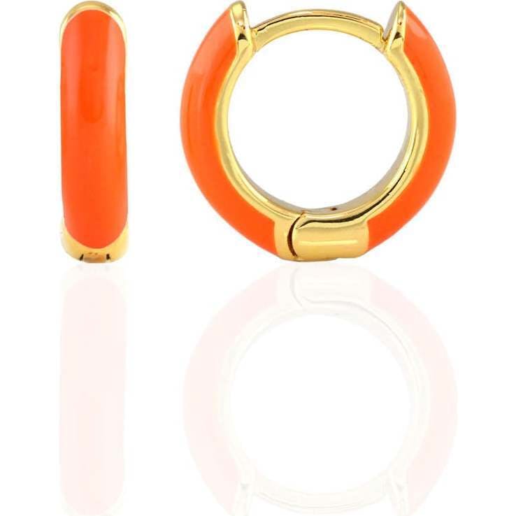 Enamel Huggie Hoop Earrings