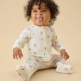 Fairy Garden Ribbed Clever Zip Baby Pajamas