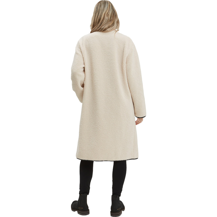 Teddi Stand Collar Double Zipper Long Maternity Coat