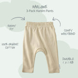 HARLOWE 3-Pack Harem Baby Pants