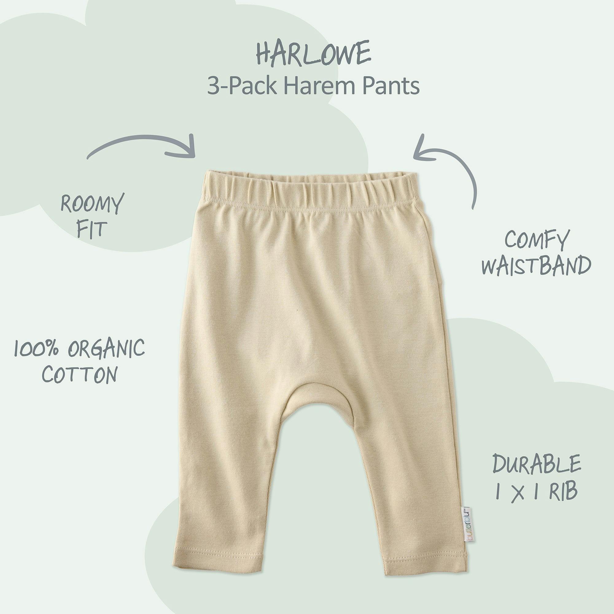 HARLOWE 3-Pack Harem Baby Pants