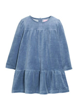 Lisle Dress - Dusty Blue Velour