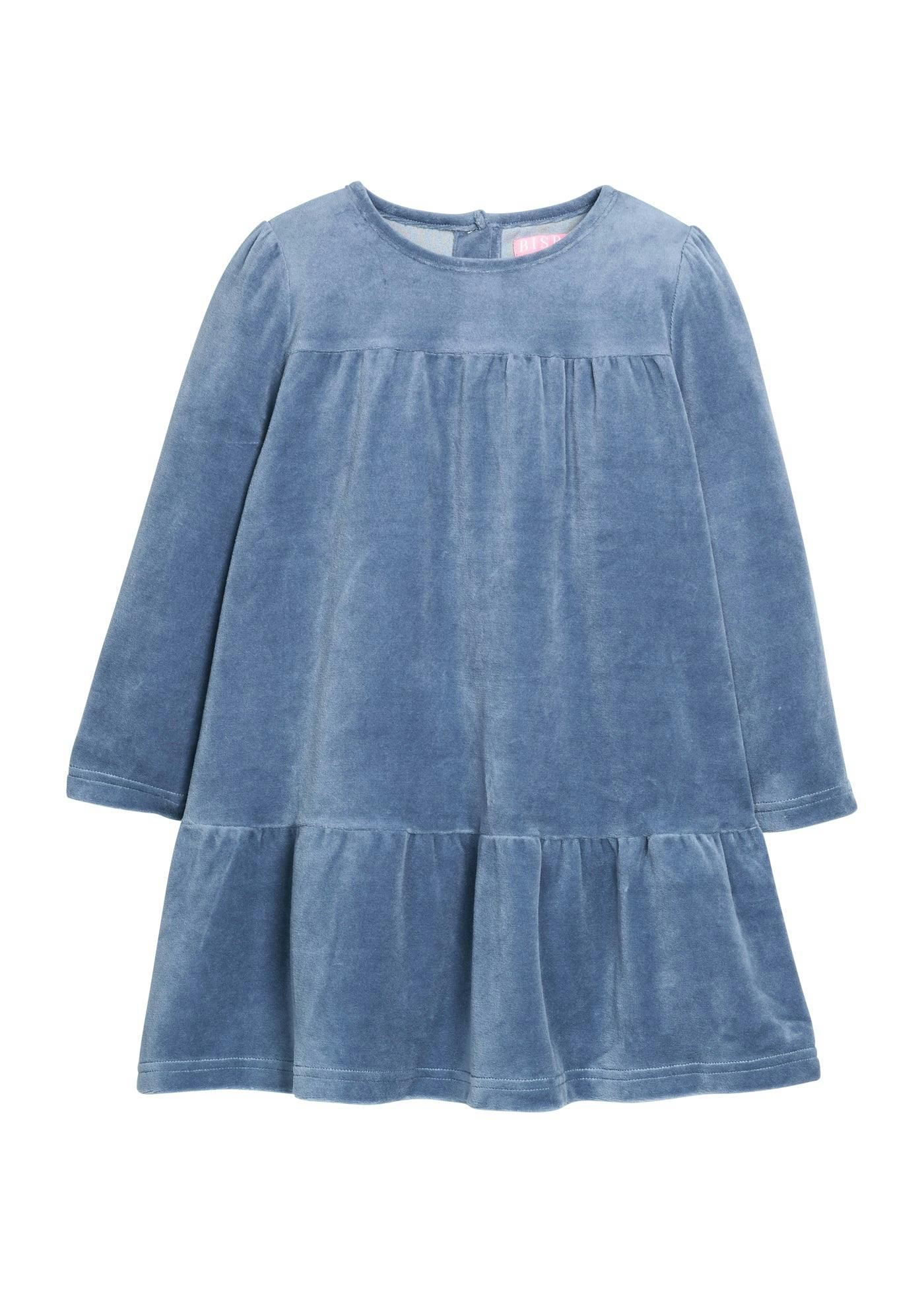 Lisle Dress - Dusty Blue Velour