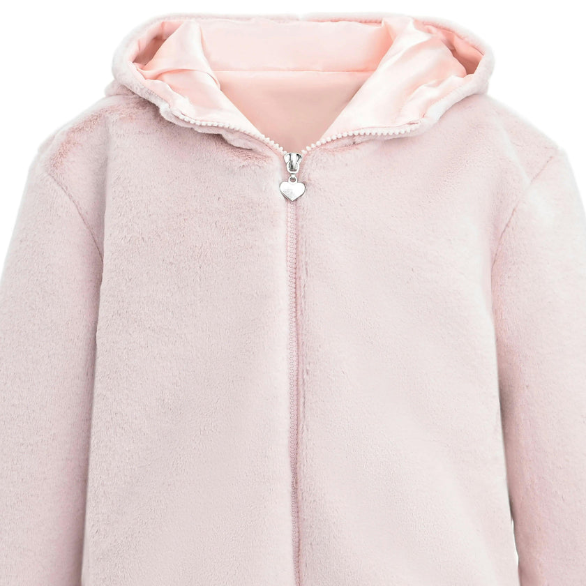 Pink Plush Hooded Jacket