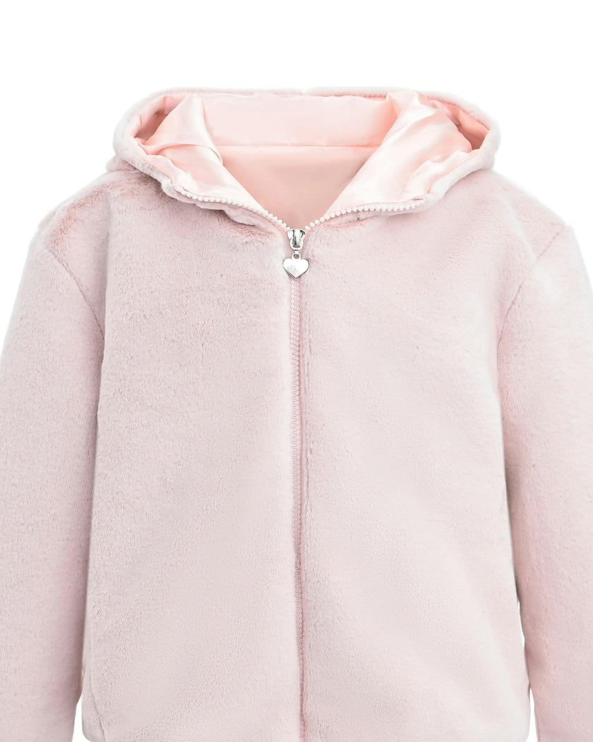 Pink Plush Hooded Jacket