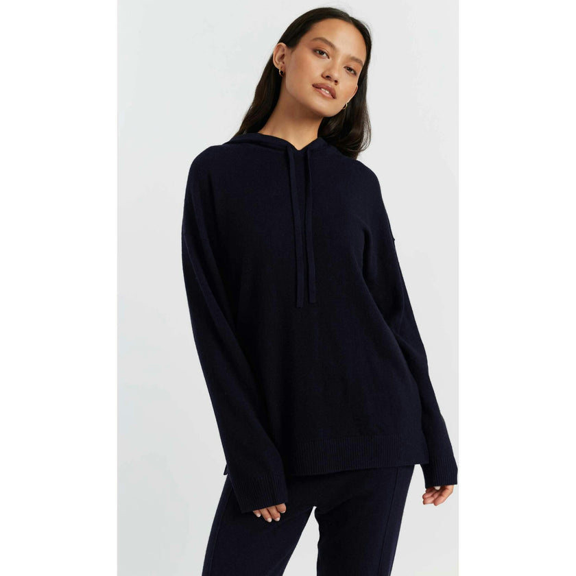 Wool Cashmere Blend Relaxed Hoodie Sweater