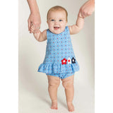 Printed Knit Romper With Flowers