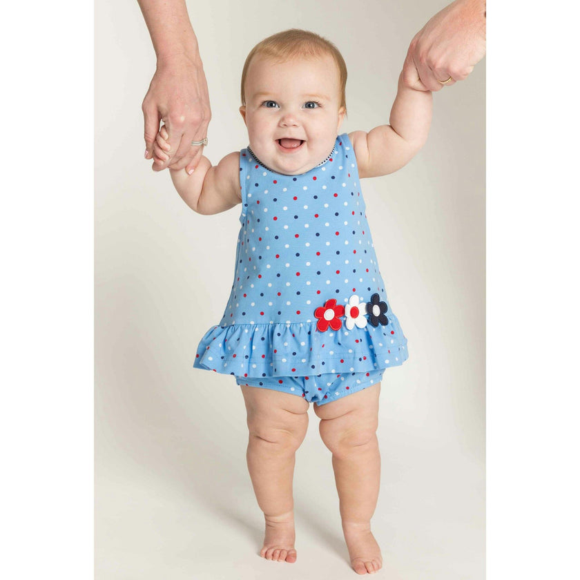 Printed Knit Romper With Flowers