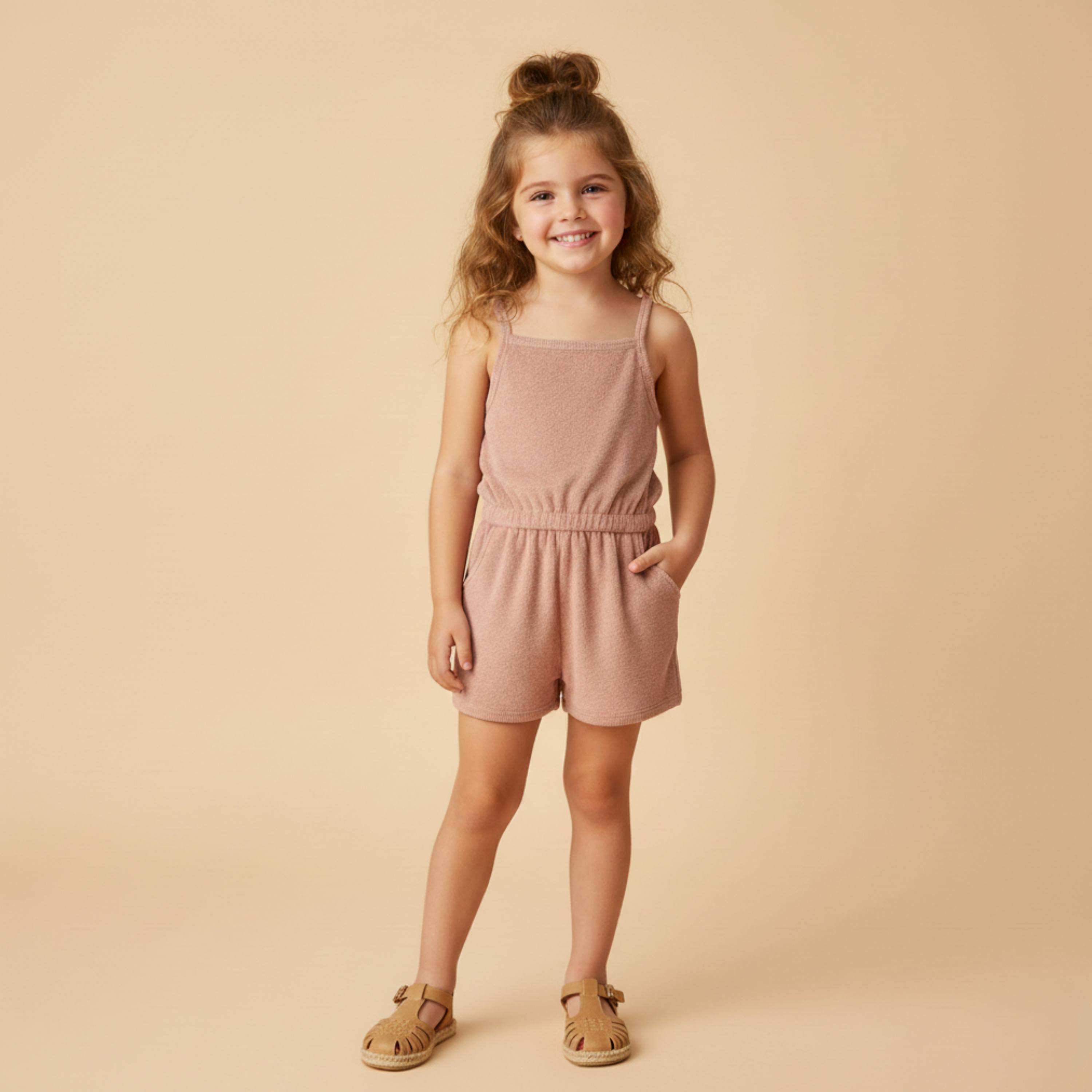 Organic Tank Romper - Clay