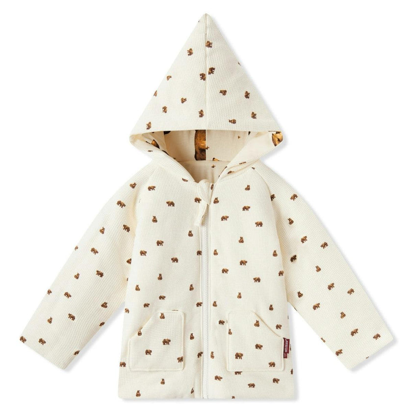 Honey Reversible Waffle Knit Hooded Jacket