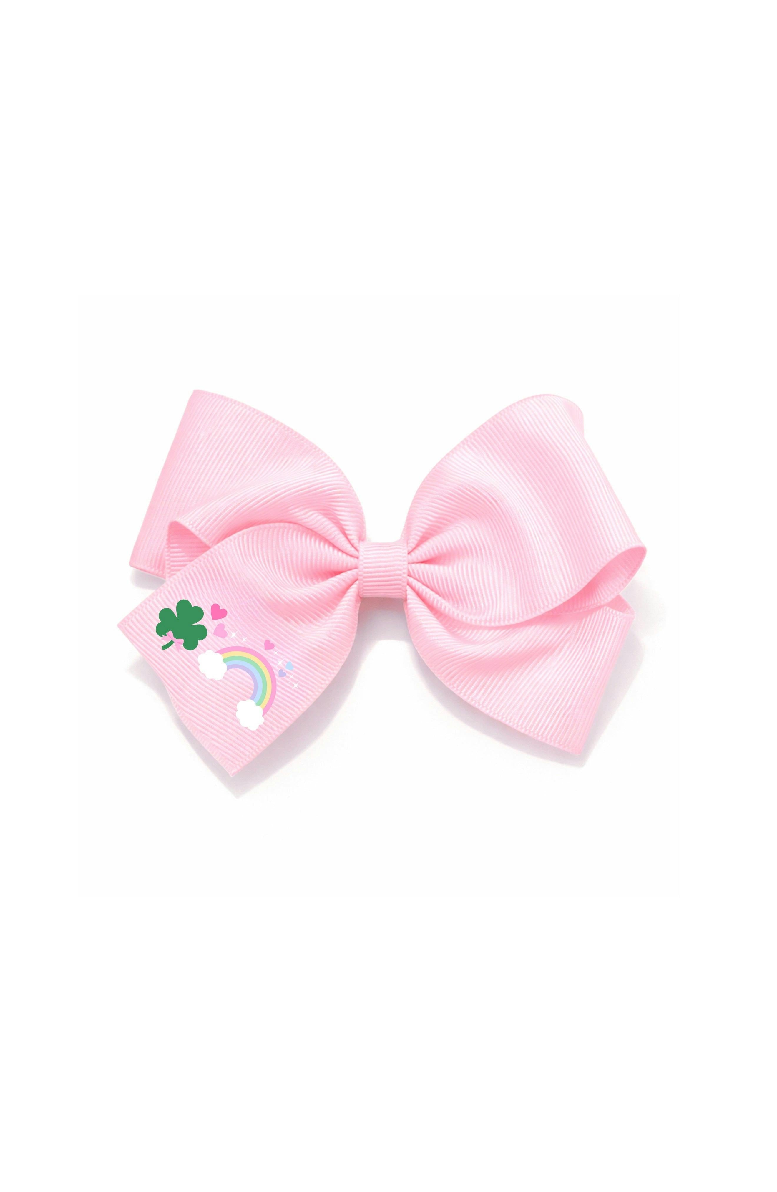 Rainbow Shamrock Hair Bow