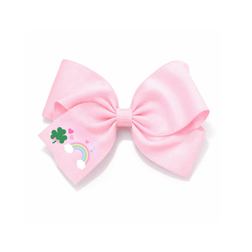 Rainbow Shamrock Hair Bow