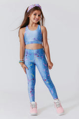 Girls Hi-Shine Scoop Neck Racer Back Sports Bra