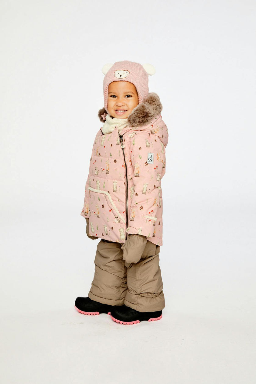 Baby Two Piece Snowsuit Pink Animal Print