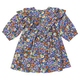 Girls Everly Dress - True Blue Sketched Floral