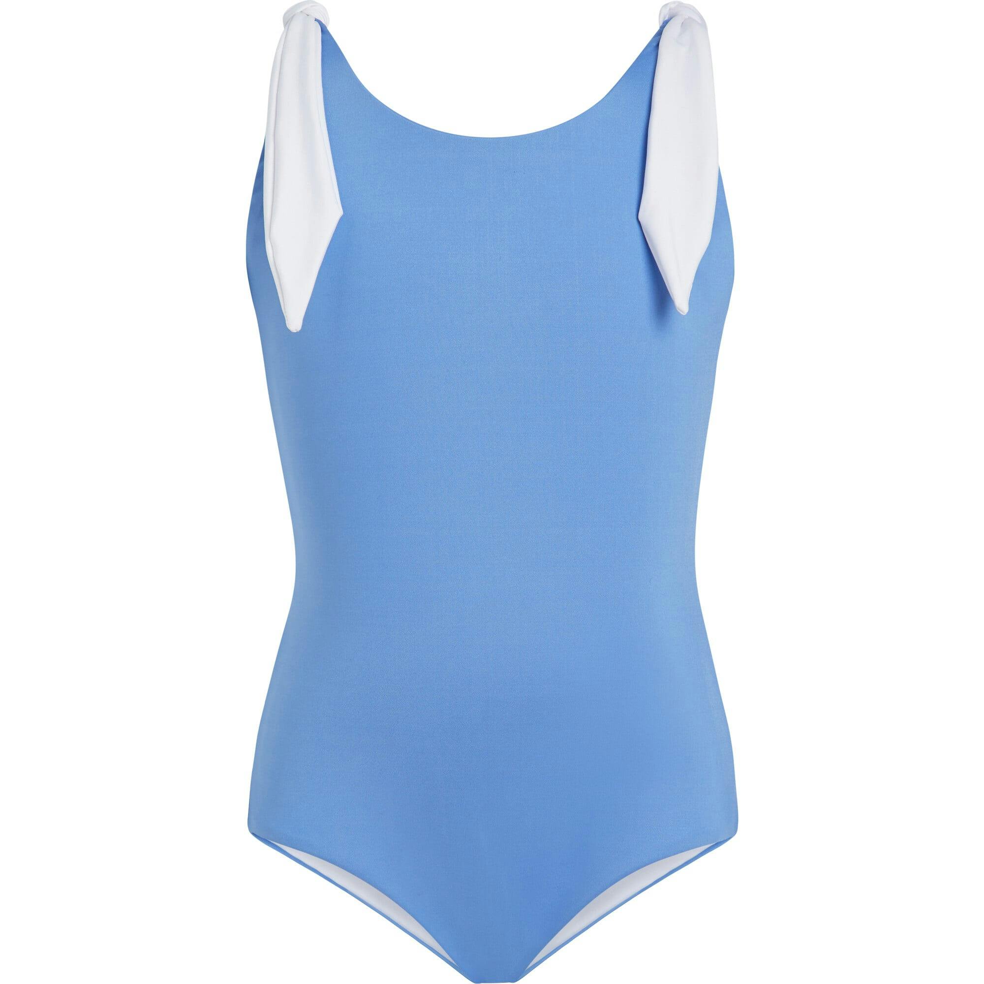 The Upper East Tie Knot One-Piece Swuimsuit, Blue Deep