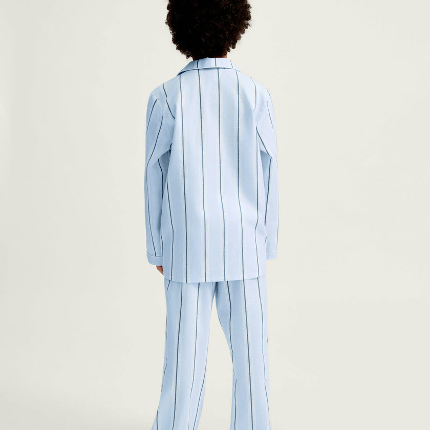 Kid's Twill Pajama Set in Coastal Stripe