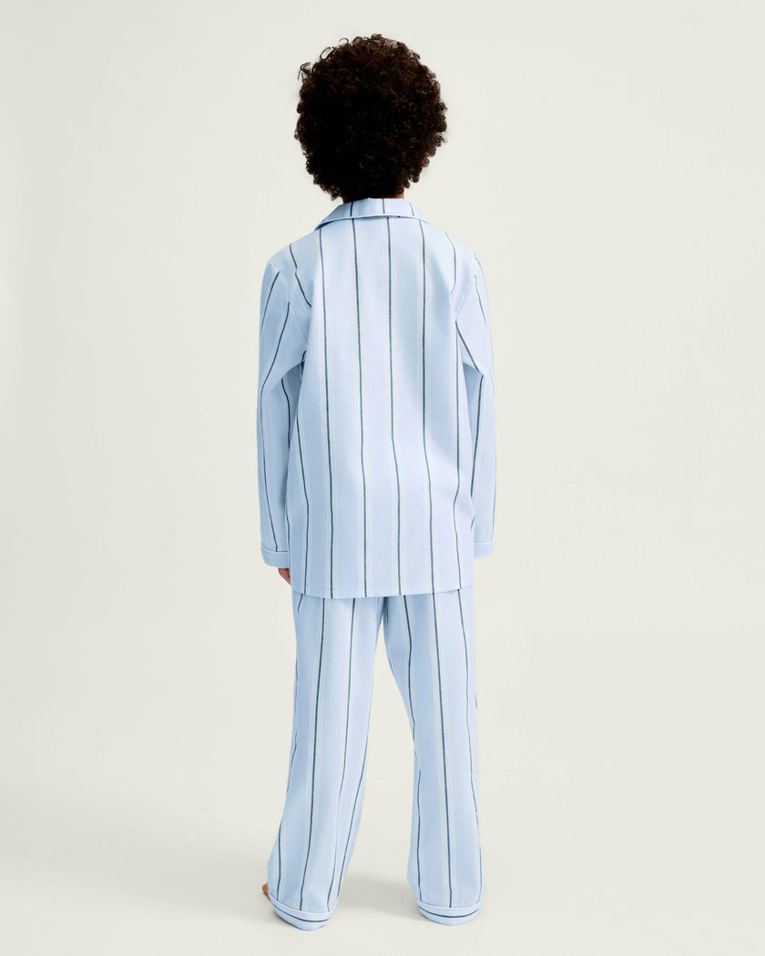 Kid's Twill Pajama Set in Coastal Stripe