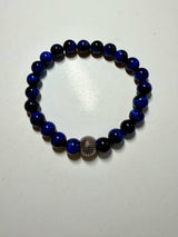 MEN's Blue Tigers Eye Beaded Bracelet