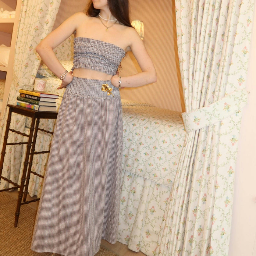 The June Nap Top - Chocolate Gingham