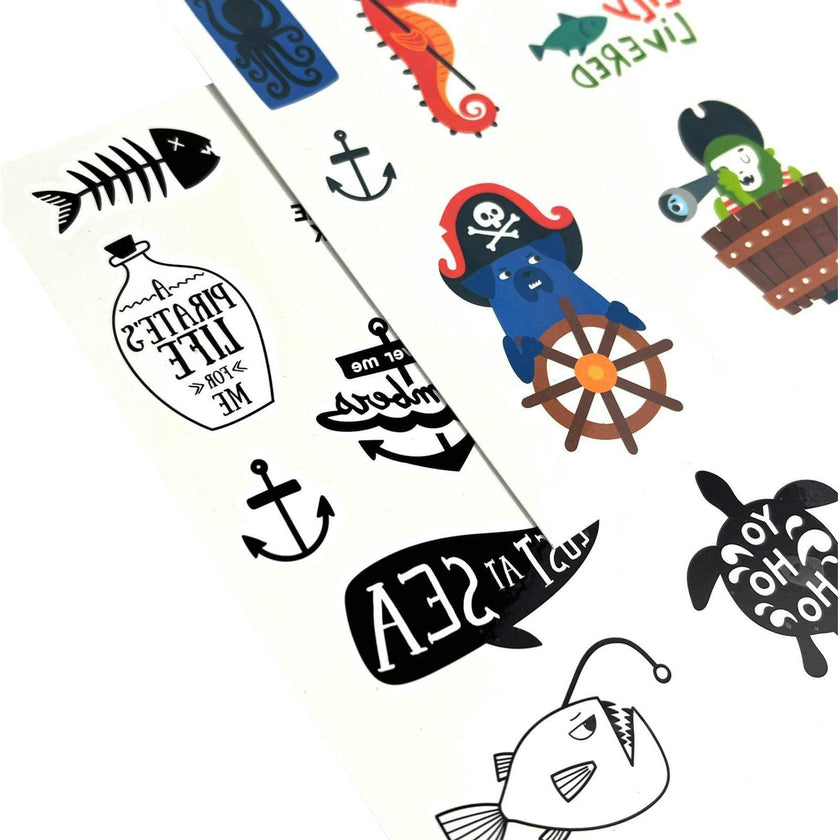 Tattoo Palooza Temporary Tattoos Mini Pack - Pirate's Life - 3 Sheets