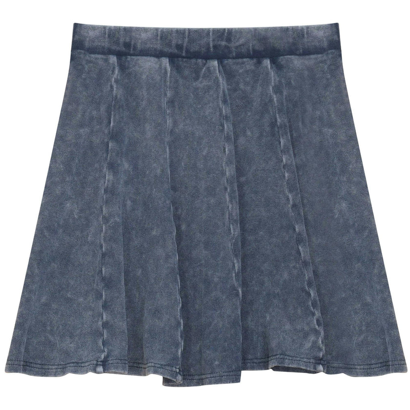 Distressed Short Panel Skirt
