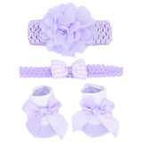Purple Pastel Bow Flower Gift Set