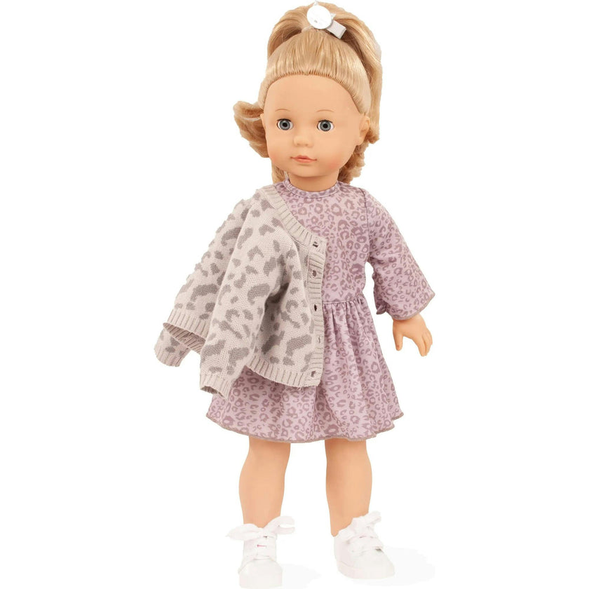 Gotz Jessica “Grey Cats” Precious Day Doll – 18" Standing Girl with Sleeping Eyes