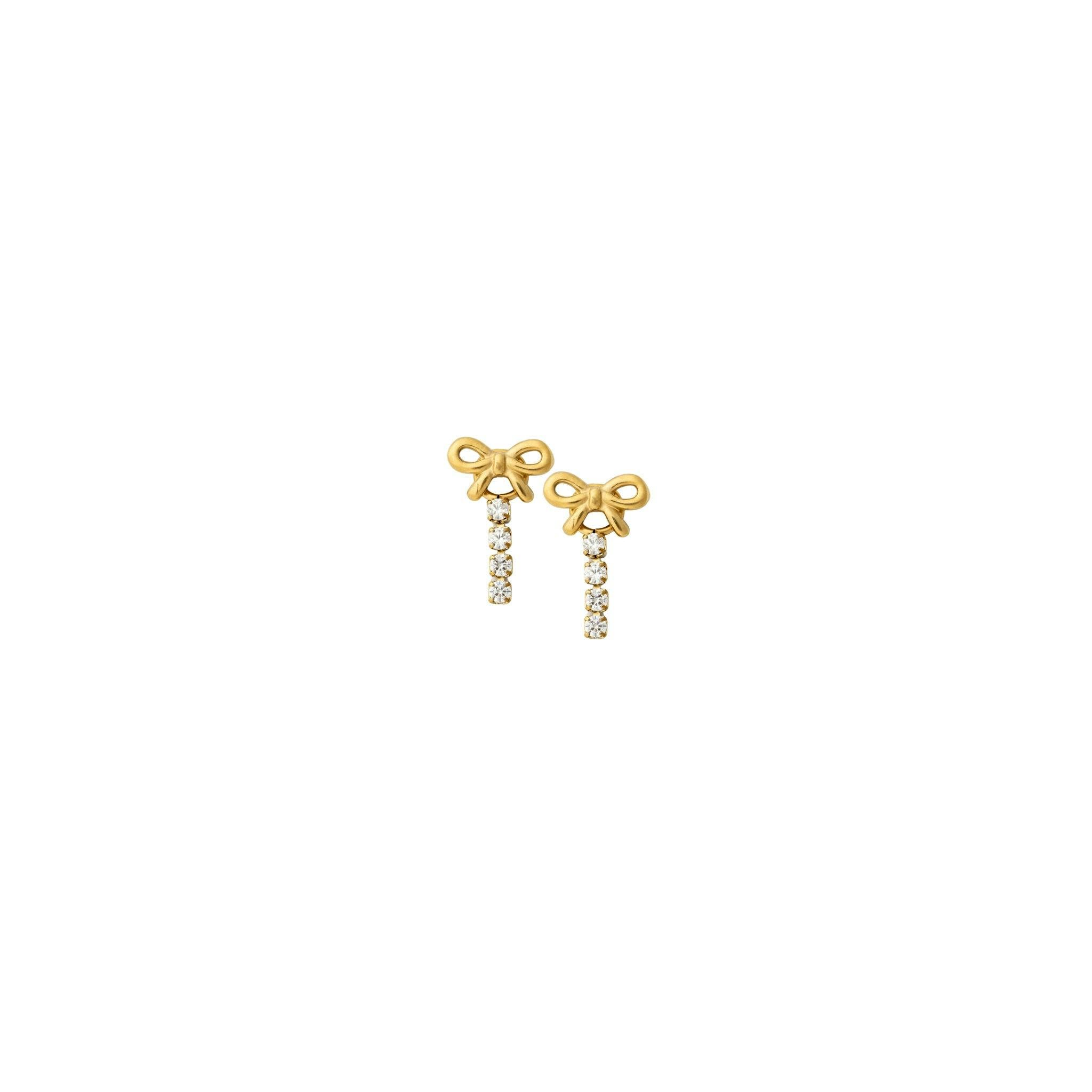 Bow Stud + Diamond Dangle Charm Set