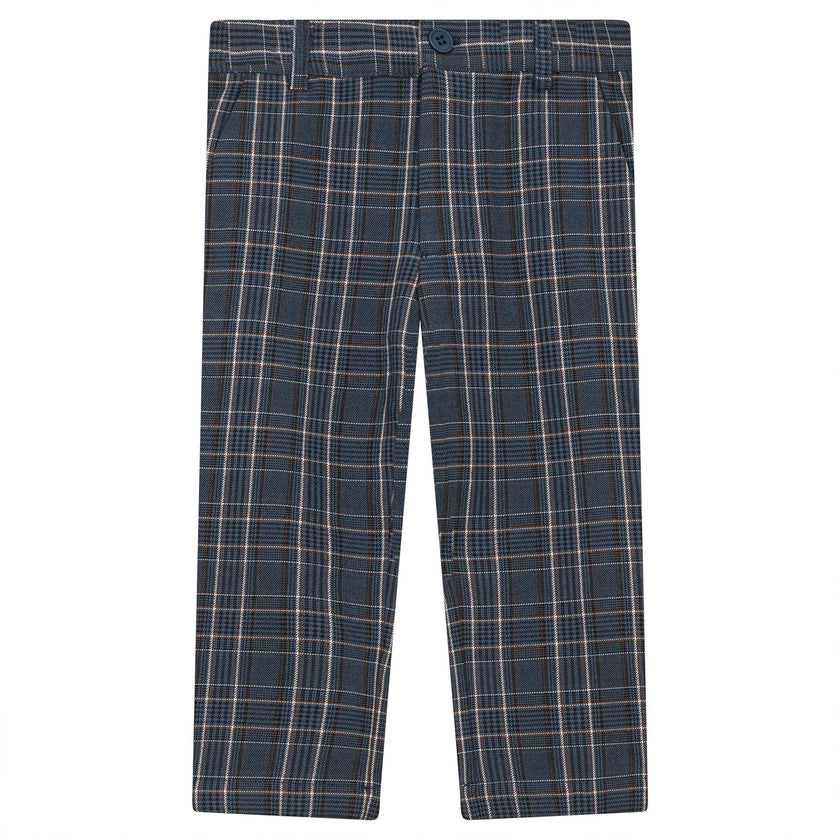 Woven Plaid Long Pants Beige