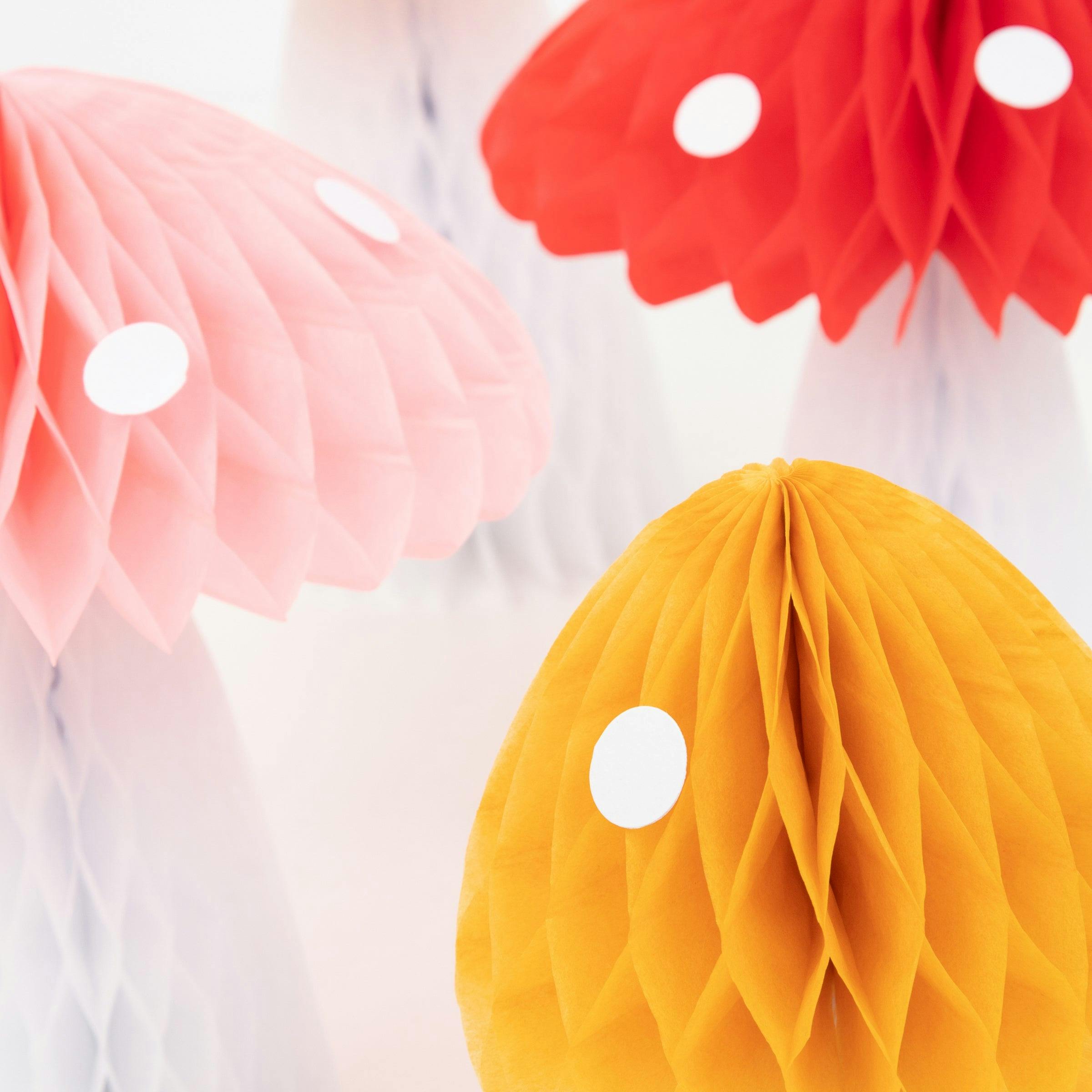 Honeycomb Toadstool Decorations