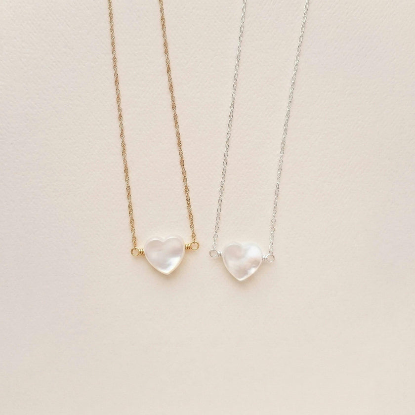 Mother of Pearl Heart Necklace