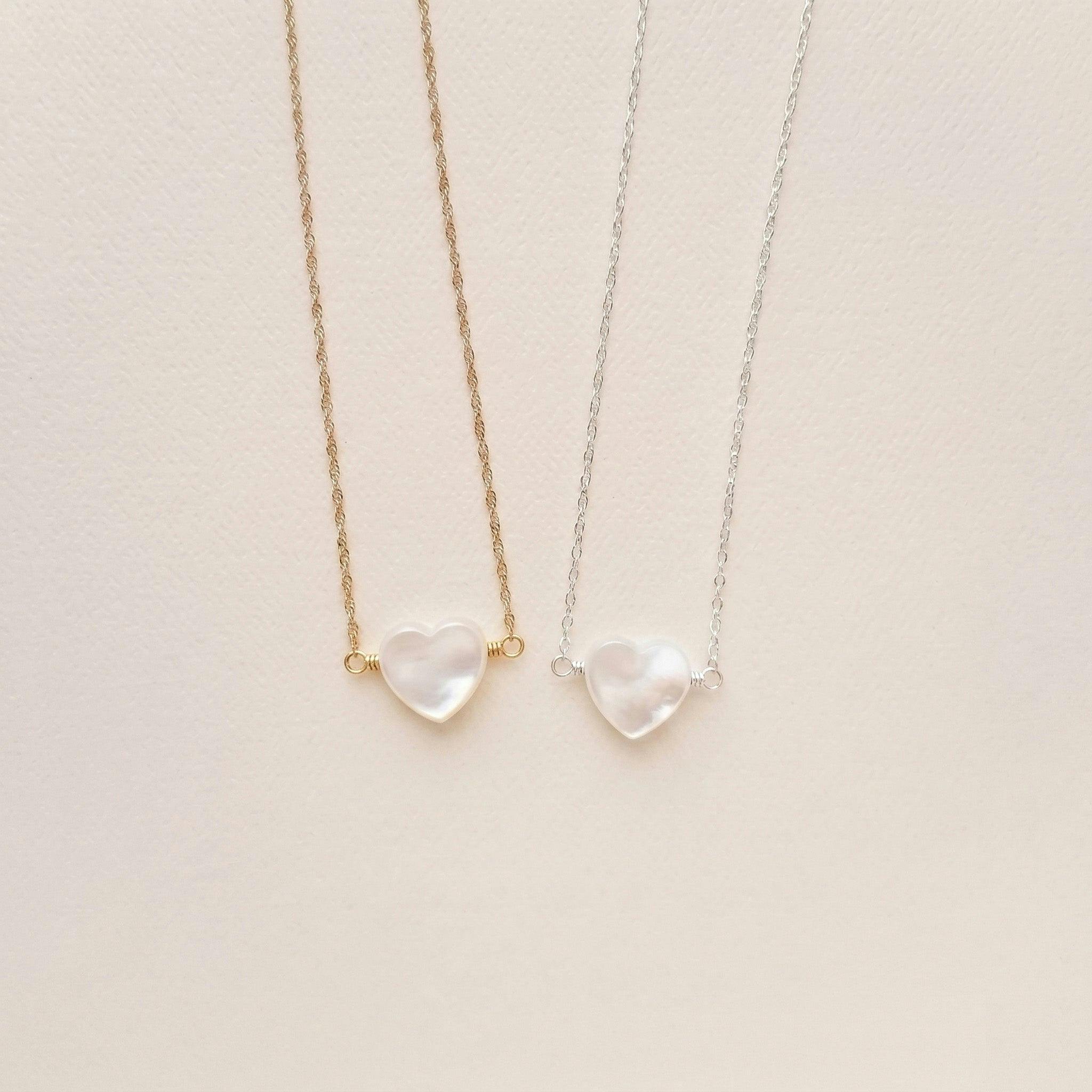 Mother of Pearl Heart Necklace