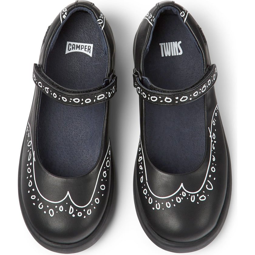 Duet Twins Printed Leather Mary Jane Shoes