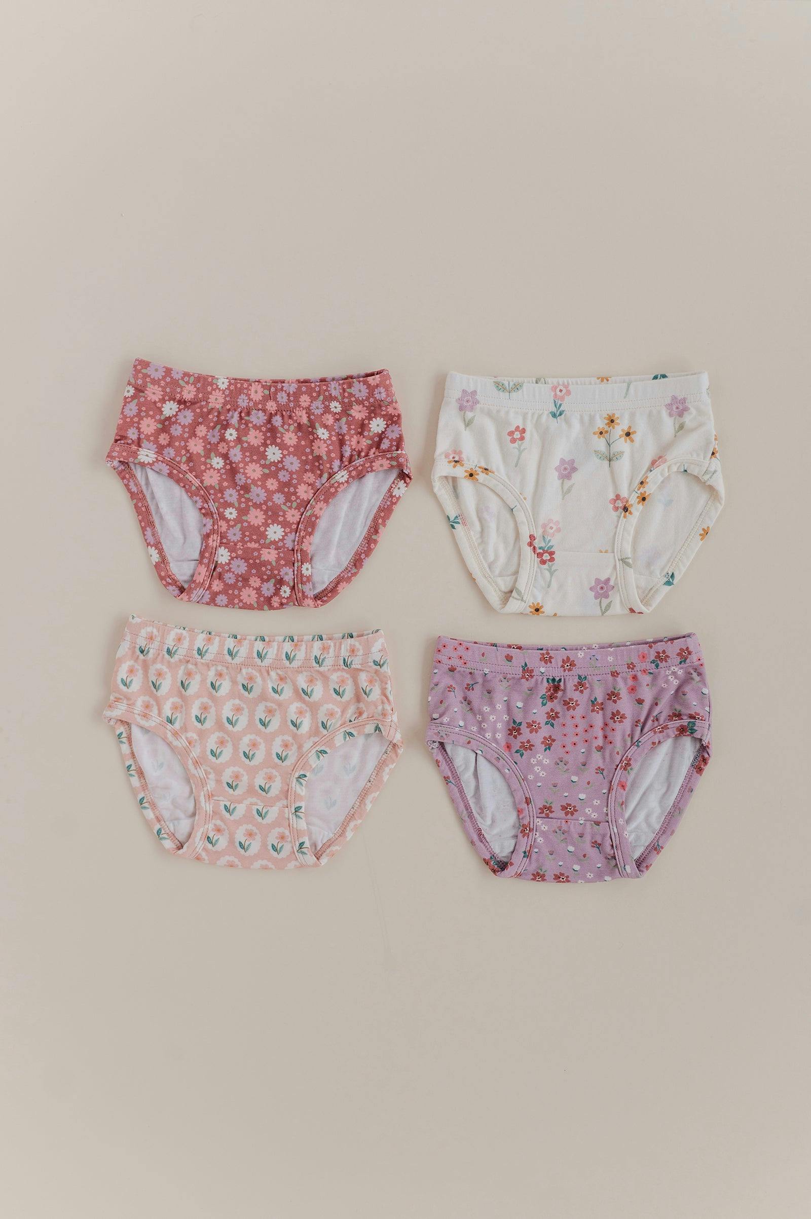 Girls Underwear in Framed Flower